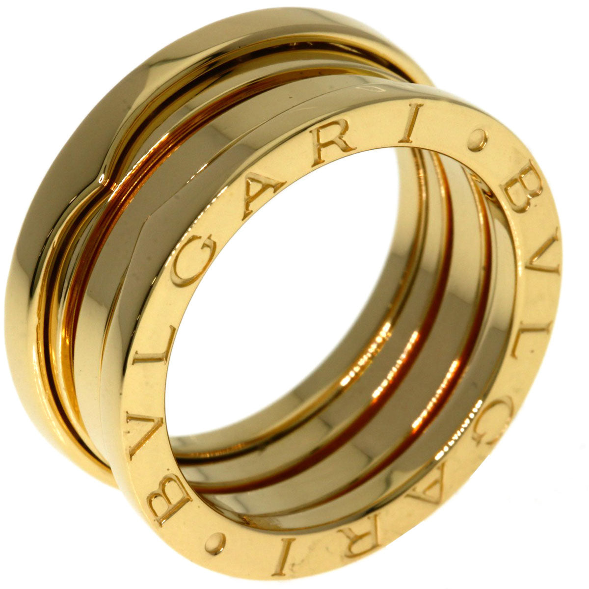 BVLGARI B.zero1 2 band #50 Ring K18 Yellow Gold Ladies [Used]