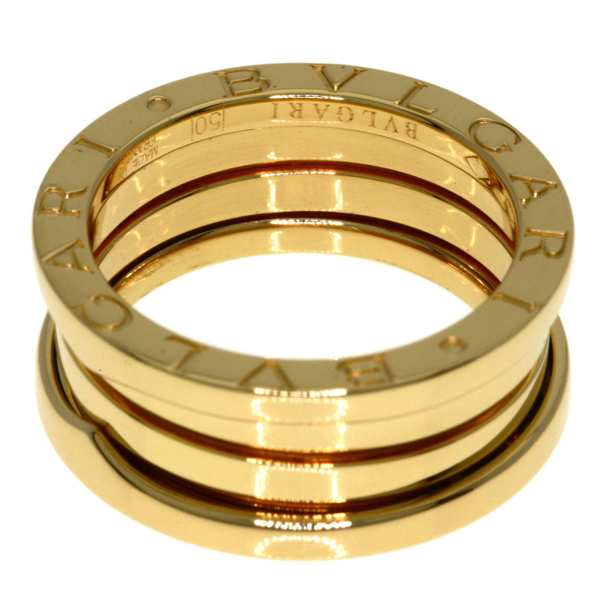 BVLGARI B.zero1 2 band #50 Ring K18 Yellow Gold Ladies [Used]