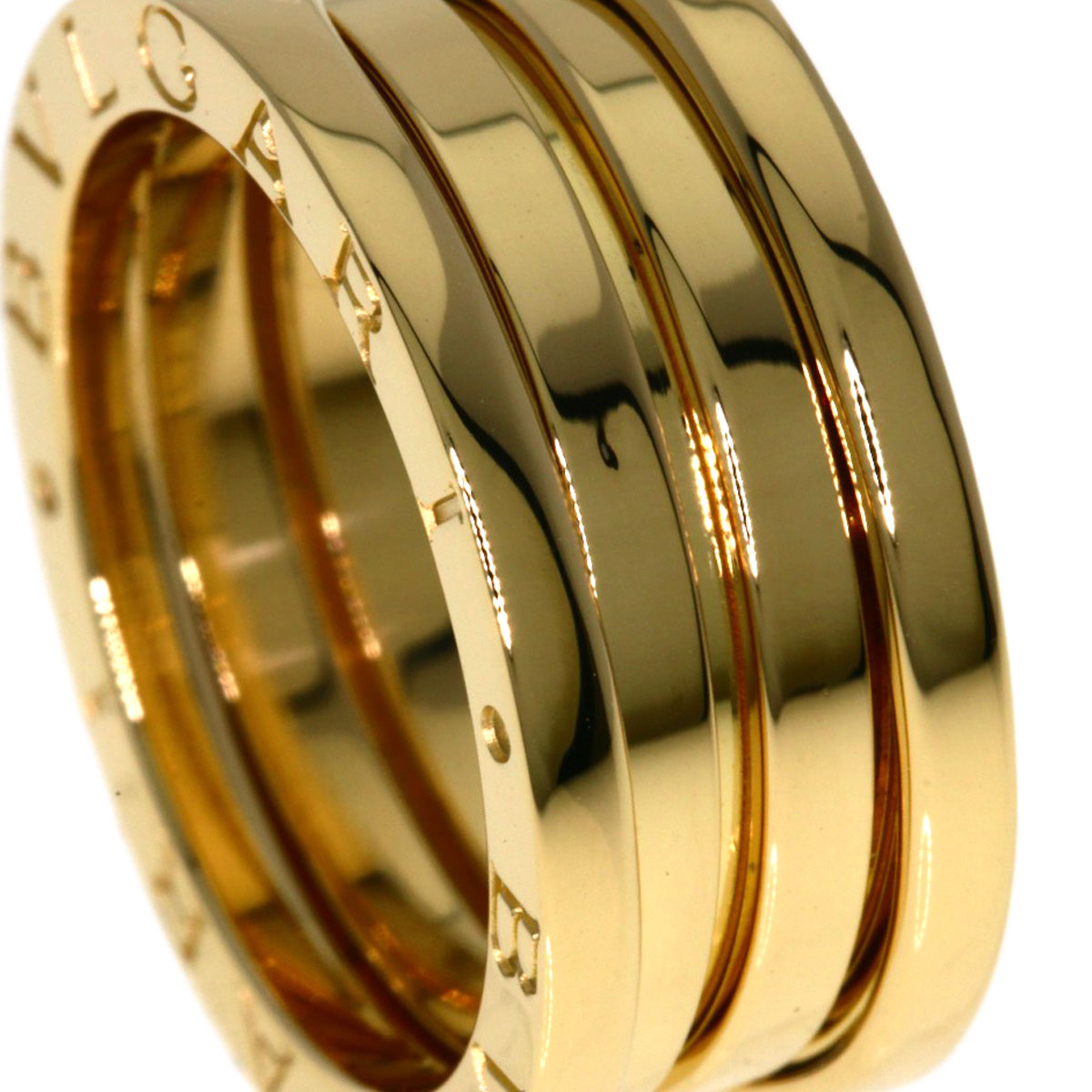 BVLGARI B.zero1 2 band #50 Ring K18 Yellow Gold Ladies [Used]