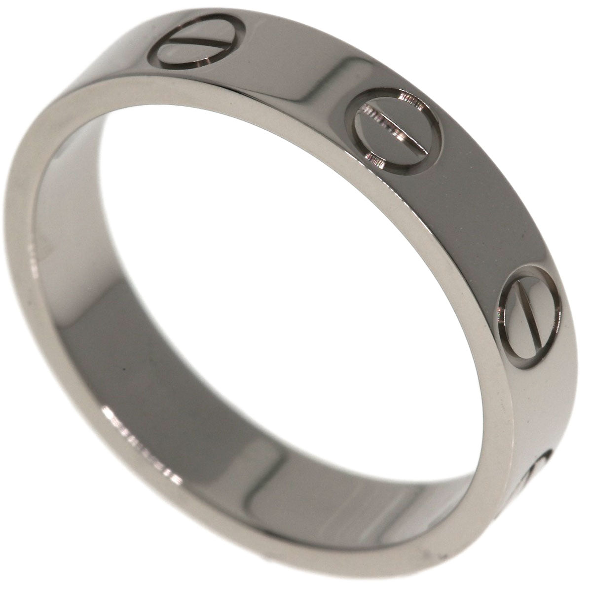 CARTIER mini love ring #47 Ring K18 White Gold Ladies [Used]