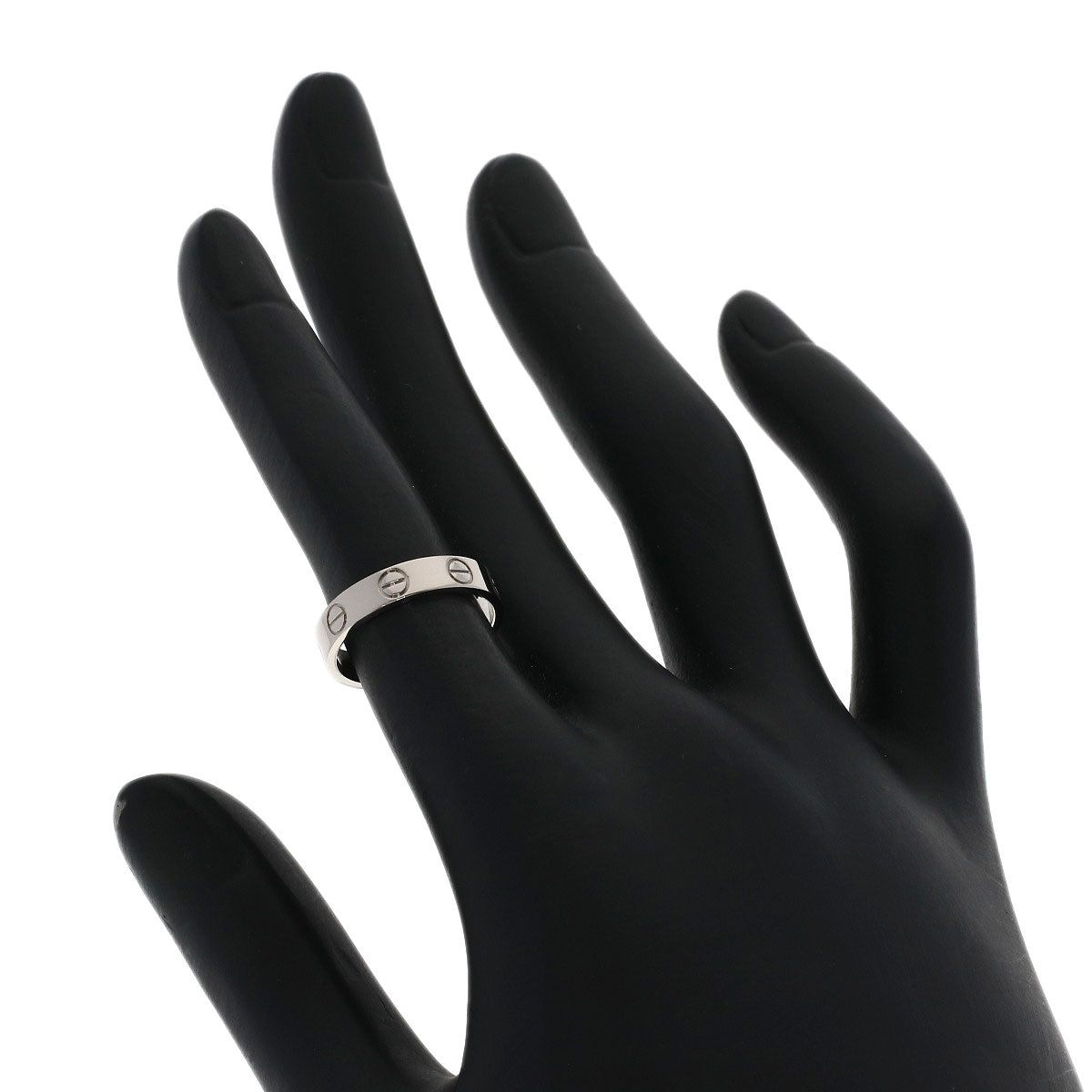 CARTIER mini love ring #47 Ring K18 White Gold Ladies [Used]