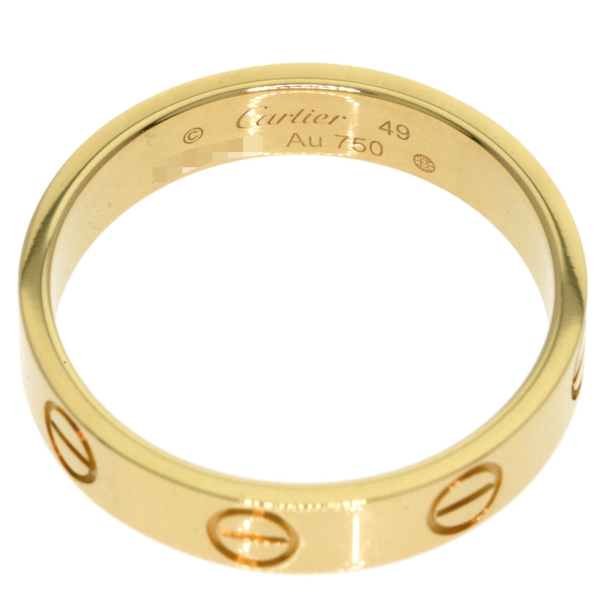 CARTIER mini love ring #49 Ring K18 Yellow Gold Ladies [Used]