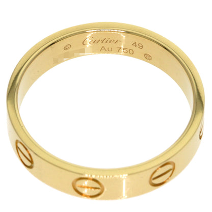CARTIER mini love ring #49 Ring K18 Yellow Gold Ladies [Used]