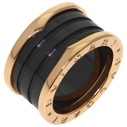 BVLGARI B.zero1 4-band Black ceramic #51 Ring K18 Pink Gold Ladies [Used]