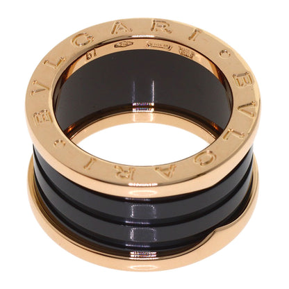 BVLGARI B.zero1 4-band Black ceramic #51 Ring K18 Pink Gold Ladies [Used]