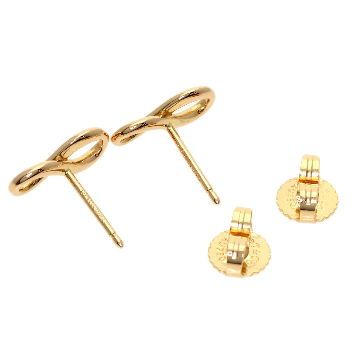 TIFFANY&Co. Infinity earring K18 Pink Gold Ladies [Used]