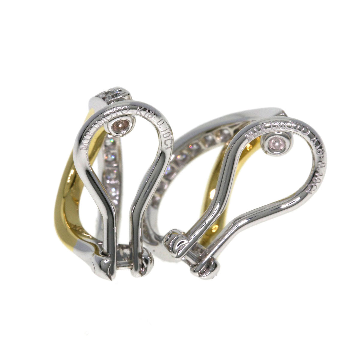 MIKIMOTO Diamond Earring K18 White Gold 18K Yellow GoldLadies [Used]