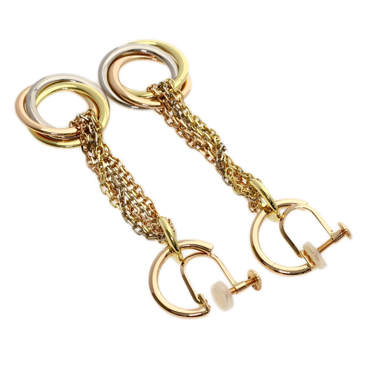 CARTIER Trinity Long Earring K18 Yellow Gold K18 White GoldLadies [Used]