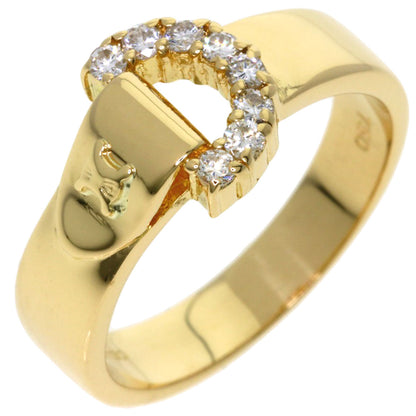 CELINE Belt motif Diamond Ring K18 Yellow Gold Ladies [Used]