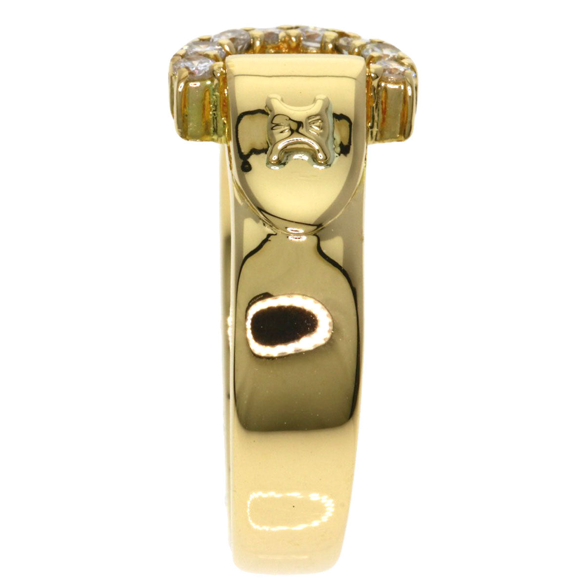 CELINE Belt motif Diamond Ring K18 Yellow Gold Ladies [Used]
