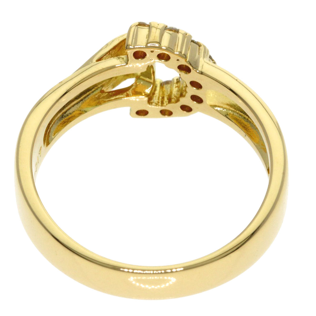 CELINE Belt motif Diamond Ring K18 Yellow Gold Ladies [Used]