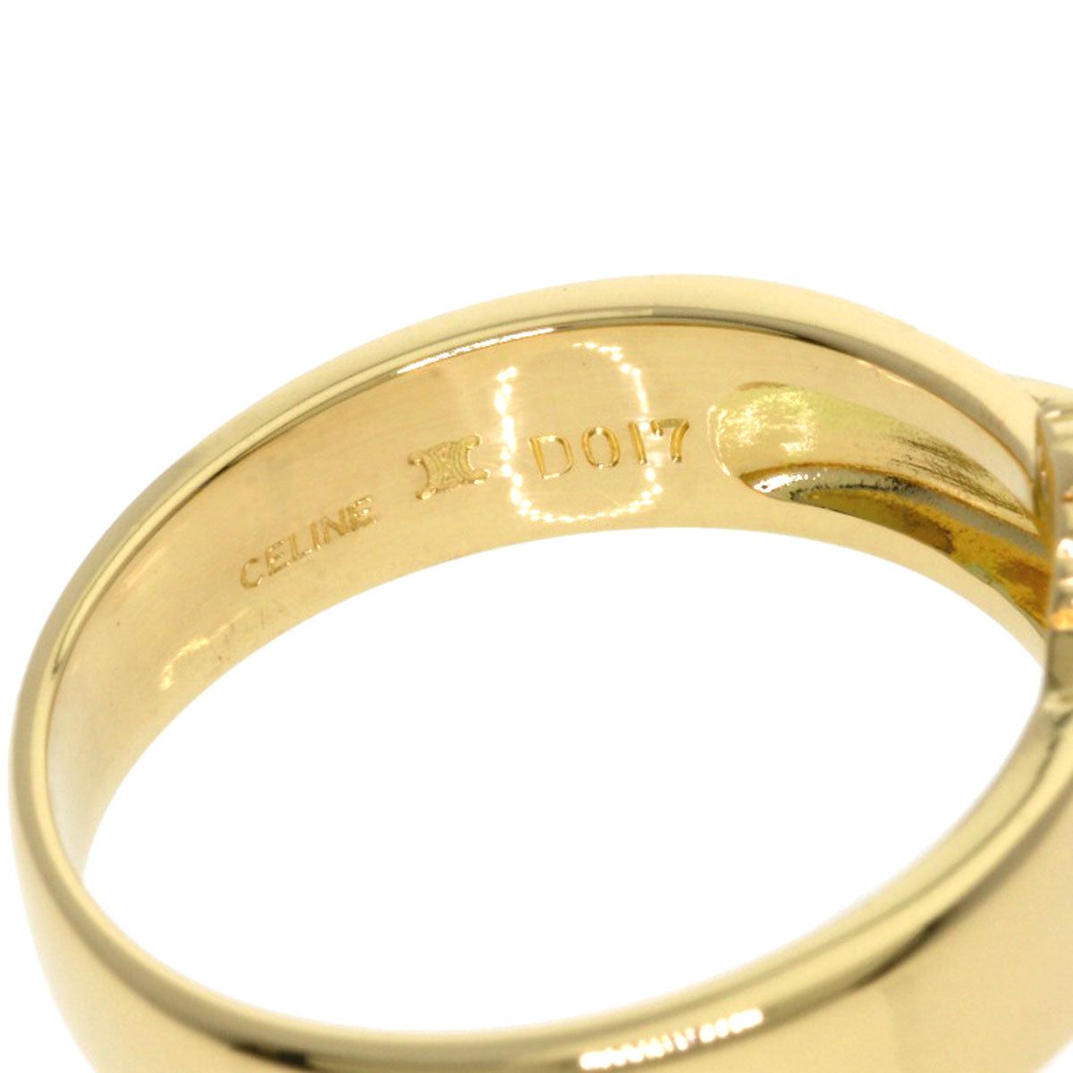 CELINE Belt motif Diamond Ring K18 Yellow Gold Ladies [Used]
