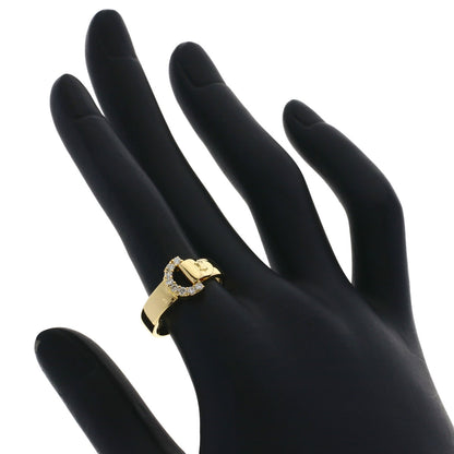 CELINE Belt motif Diamond Ring K18 Yellow Gold Ladies [Used]