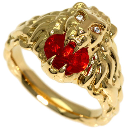 GUCCI Lionhead Fire Opal #11 Ring K18 Yellow Gold Ladies [Used]