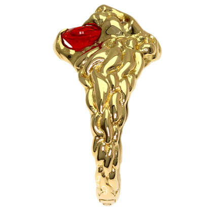 GUCCI Lionhead Fire Opal #11 Ring K18 Yellow Gold Ladies [Used]