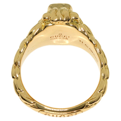 GUCCI Lionhead Fire Opal #11 Ring K18 Yellow Gold Ladies [Used]