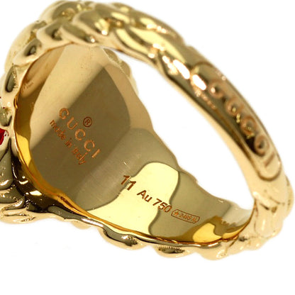 GUCCI Lionhead Fire Opal #11 Ring K18 Yellow Gold Ladies [Used]