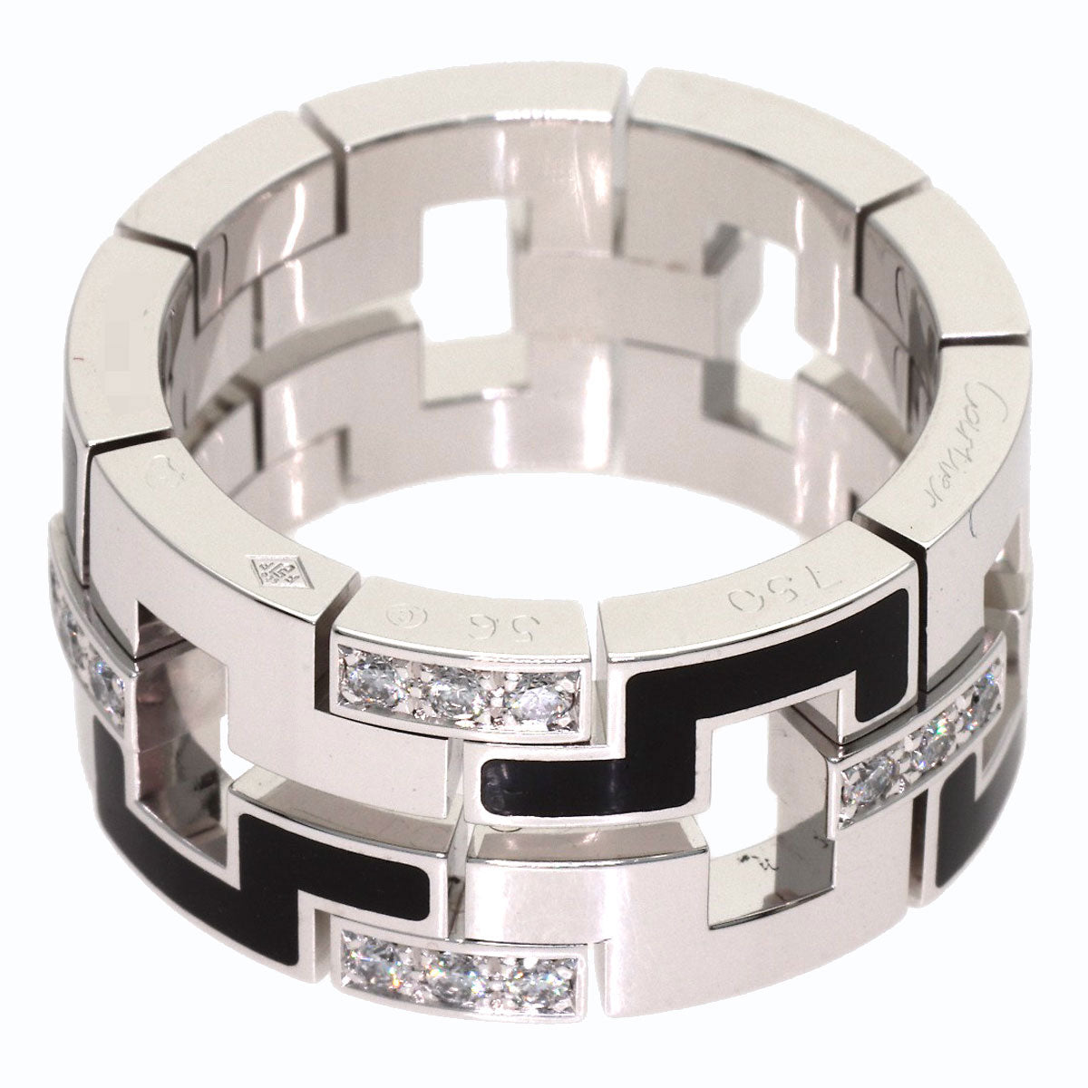 CARTIER Dragon Padlock Diamond #56 Ring K18 White Gold Ladies [Used]