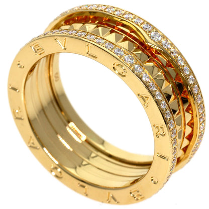 BVLGARI B.zero1 Rock Edge Diamond 2 Band #60 Ring K18 Yellow Gold Ladies [Used]