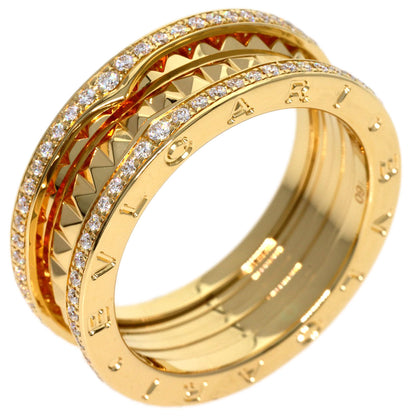 BVLGARI B.zero1 Rock Edge Diamond 2 Band #60 Ring K18 Yellow Gold Ladies [Used]