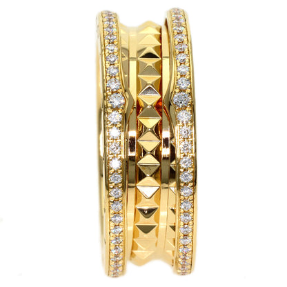 BVLGARI B.zero1 Rock Edge Diamond 2 Band #60 Ring K18 Yellow Gold Ladies [Used]