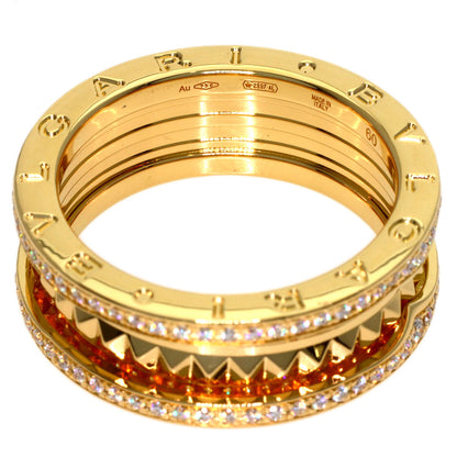 BVLGARI B.zero1 Rock Edge Diamond 2 Band #60 Ring K18 Yellow Gold Ladies [Used]