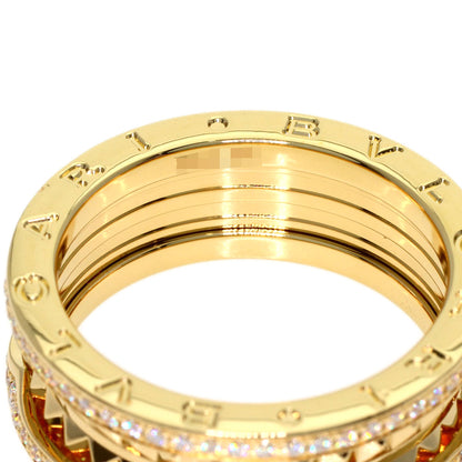 BVLGARI B.zero1 Rock Edge Diamond 2 Band #60 Ring K18 Yellow Gold Ladies [Used]