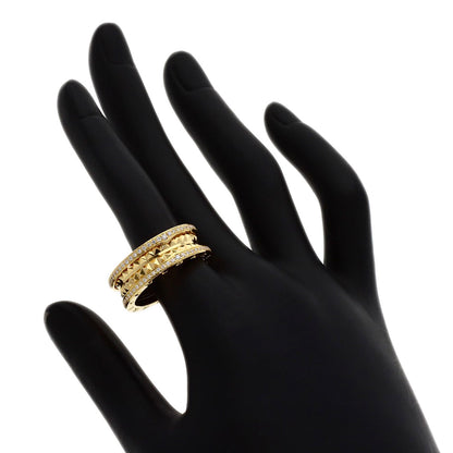 BVLGARI B.zero1 Rock Edge Diamond 2 Band #60 Ring K18 Yellow Gold Ladies [Used]