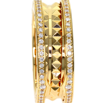BVLGARI B.zero1 Rock Edge Diamond 2 Band #60 Ring K18 Yellow Gold Ladies [Used]