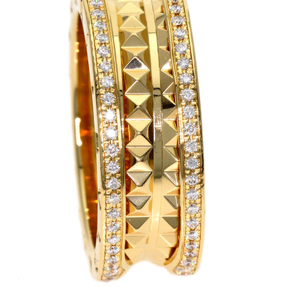 BVLGARI B.zero1 Rock Edge Diamond 2 Band #60 Ring K18 Yellow Gold Ladies [Used]