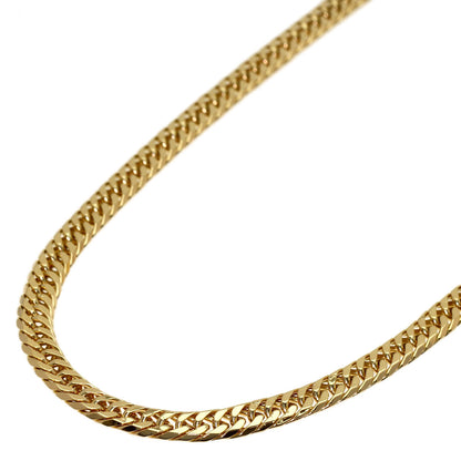 Curb chain Kihei W6 side Necklace K18 Yellow Gold 30.2g　Ladies