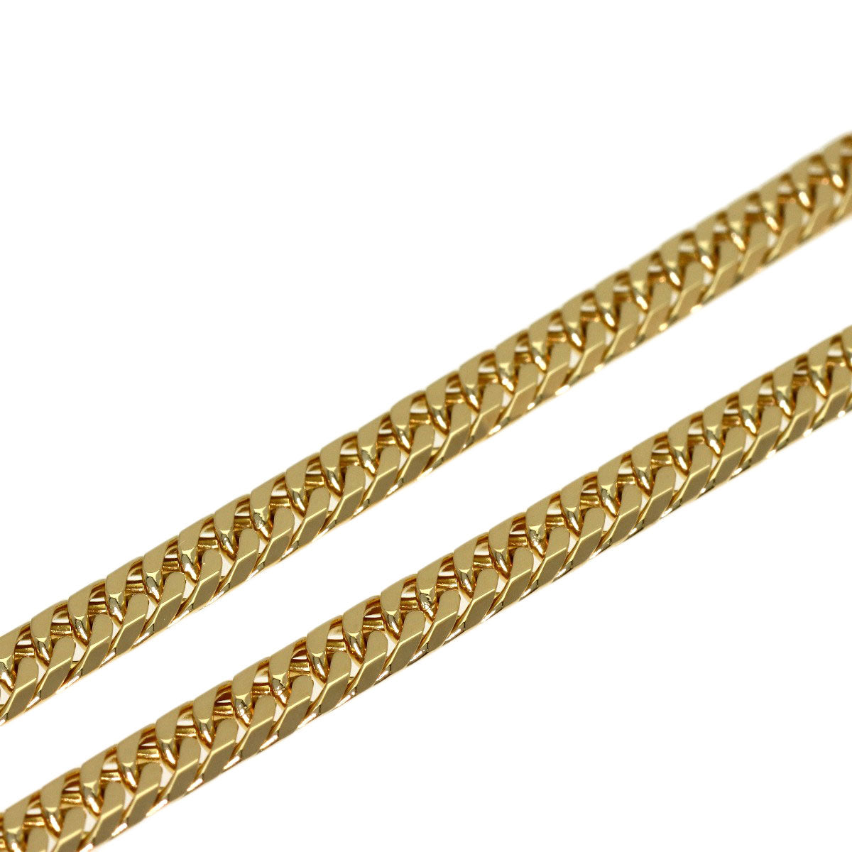 Curb chain Kihei W6 side Necklace K18 Yellow Gold 30.2g　Ladies