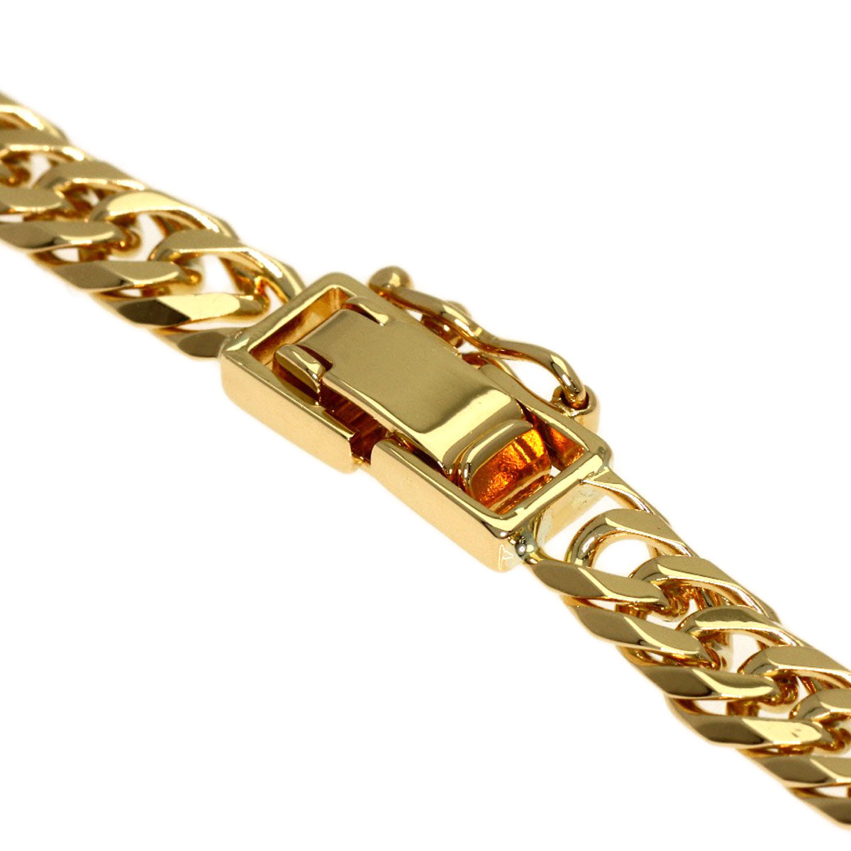 Curb chain Kihei W6 side Necklace K18 Yellow Gold 30.2g　Ladies
