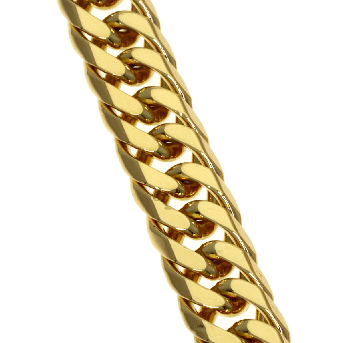 Curb chain Kihei W6 side Necklace K18 Yellow Gold 30.2g　Ladies
