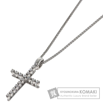 Damiani Mystery Cross Diamond Necklace K18 White Gold Ladies [Used]