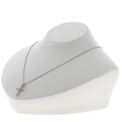 Damiani Mystery Cross Diamond Necklace K18 White Gold Ladies [Used]
