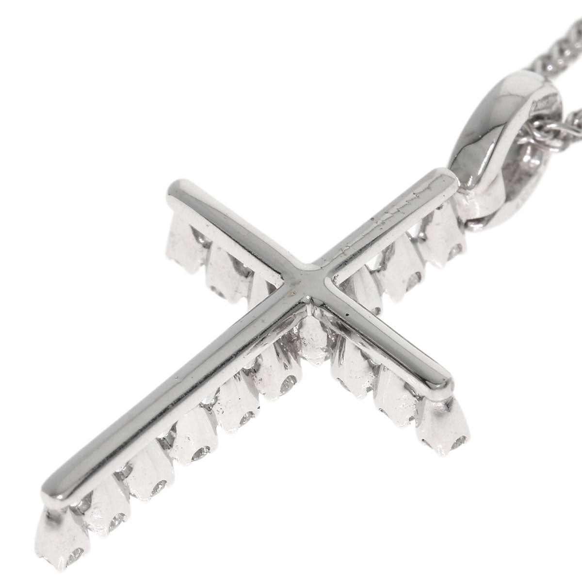 Damiani Mystery Cross Diamond Necklace K18 White Gold Ladies [Used]