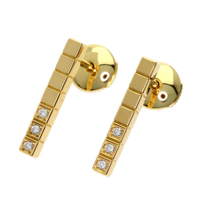 Chopard Ice Cube Half Set Diamond 837702 earring K18 Yellow Gold Ladies [Used]