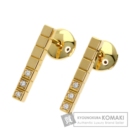 Chopard Ice Cube Half Set Diamond 837702 earring K18 Yellow Gold Ladies [Used]