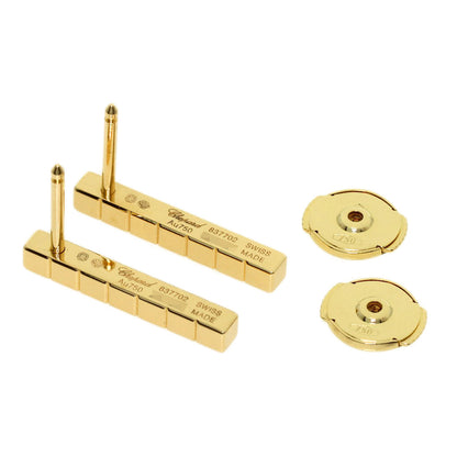 Chopard Ice Cube Half Set Diamond 837702 earring K18 Yellow Gold Ladies [Used]