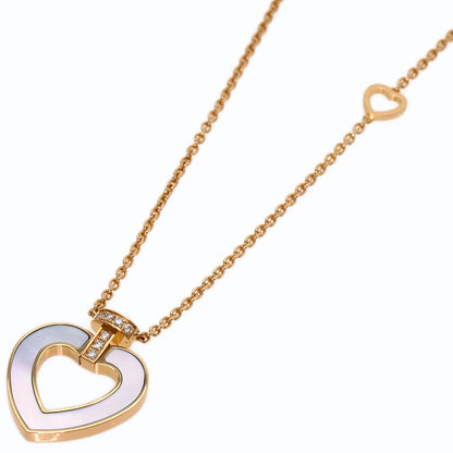 FRED Pretty Woman Onyx White Shell Diamond Necklace K18 Pink Gold Ladies [Used]