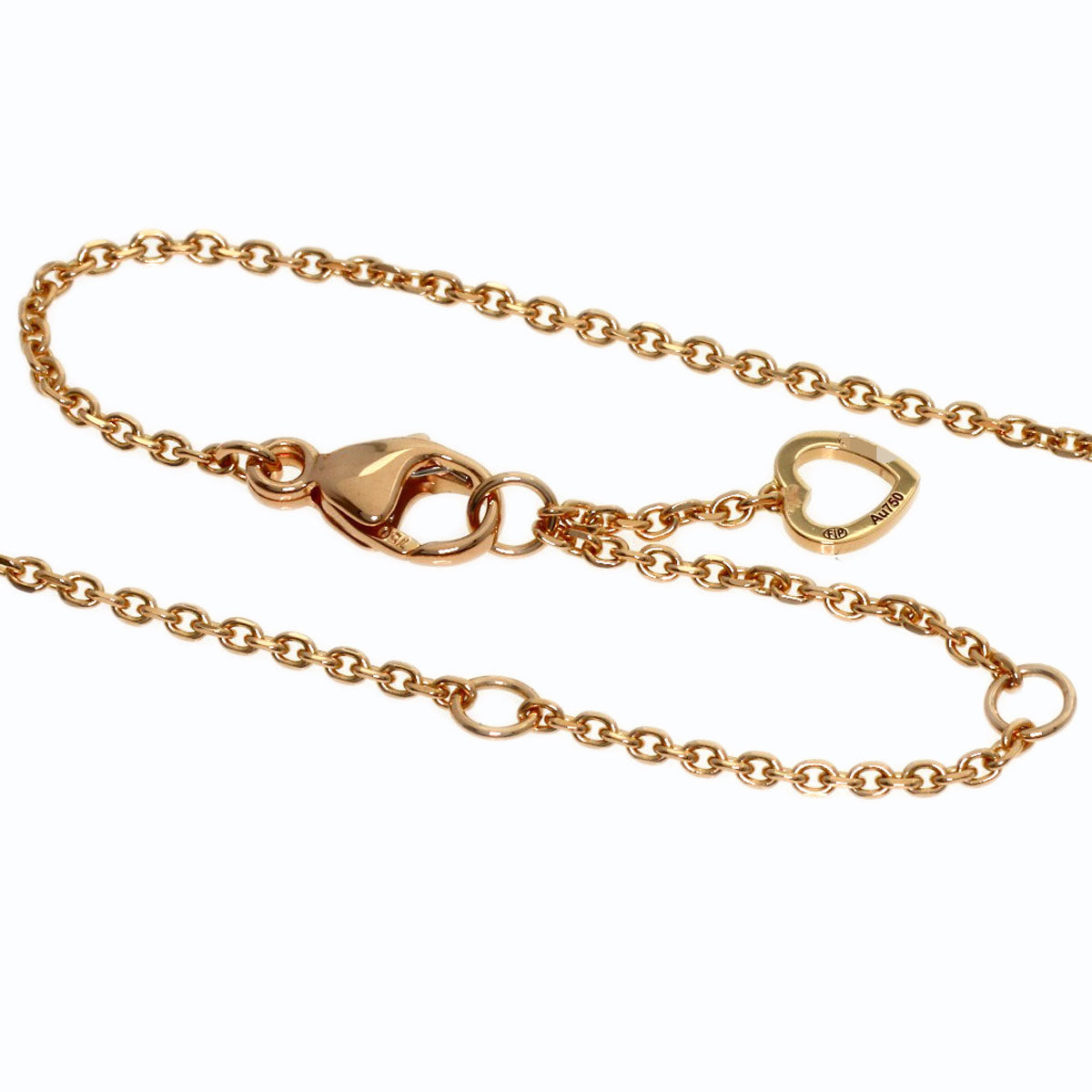 FRED Pretty Woman Onyx White Shell Diamond Necklace K18 Pink Gold Ladies [Used]