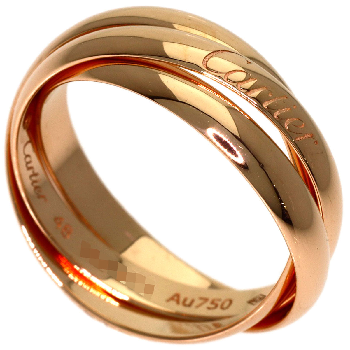 CARTIER Trinity SM #48 Current Ring K18 Pink Gold Ladies [Used]