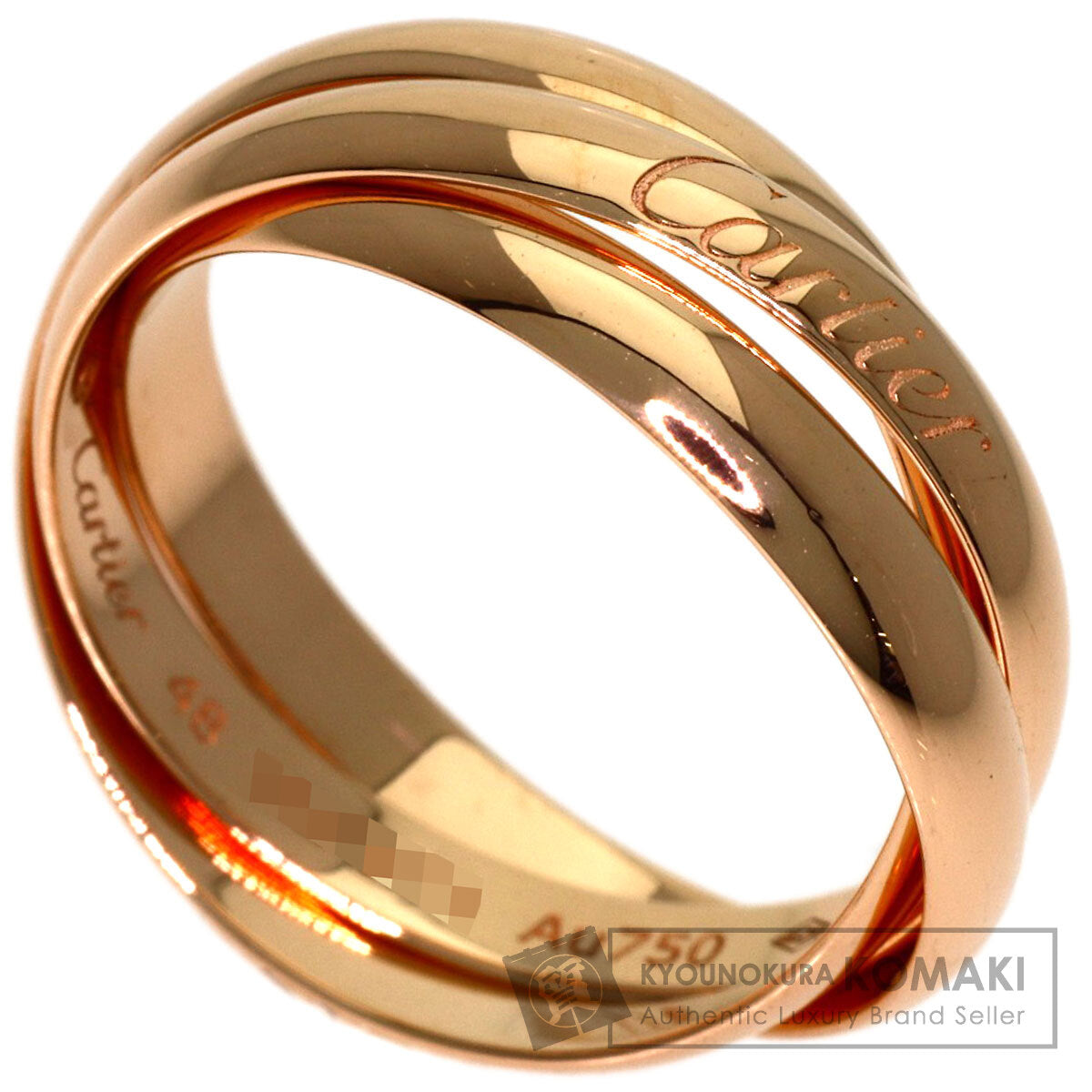 CARTIER Trinity SM #48 Current Ring K18 Pink Gold Ladies [Used]