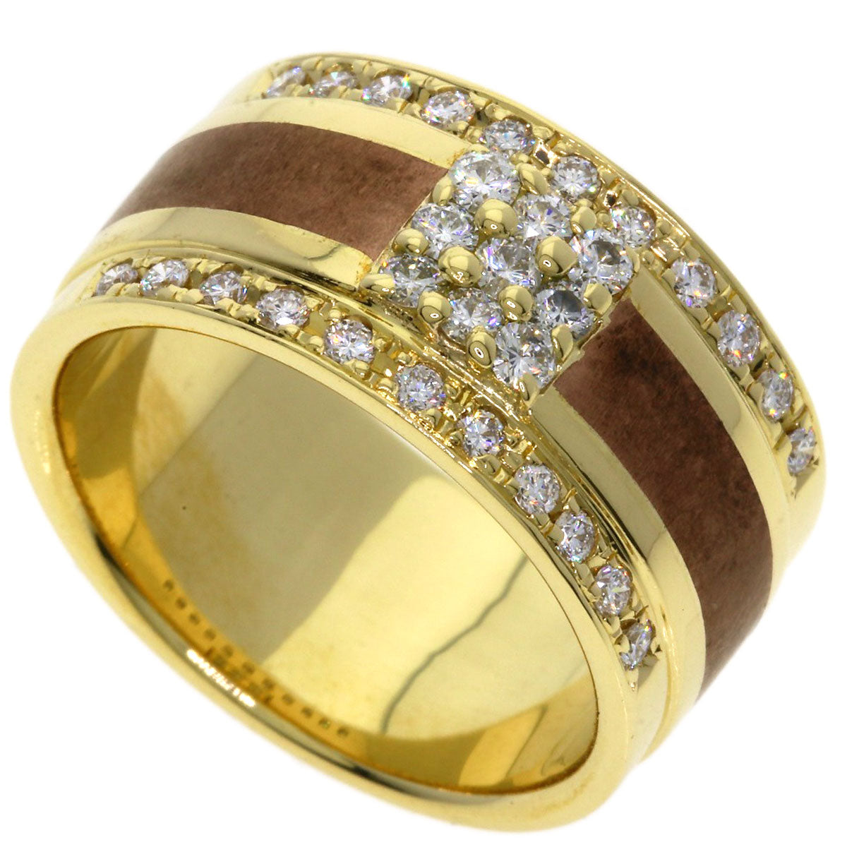 0.63ct Diamond, Red Copper, Yumiko Yamazaki Ring K18 Yellow Gold 15.4g　Ladies