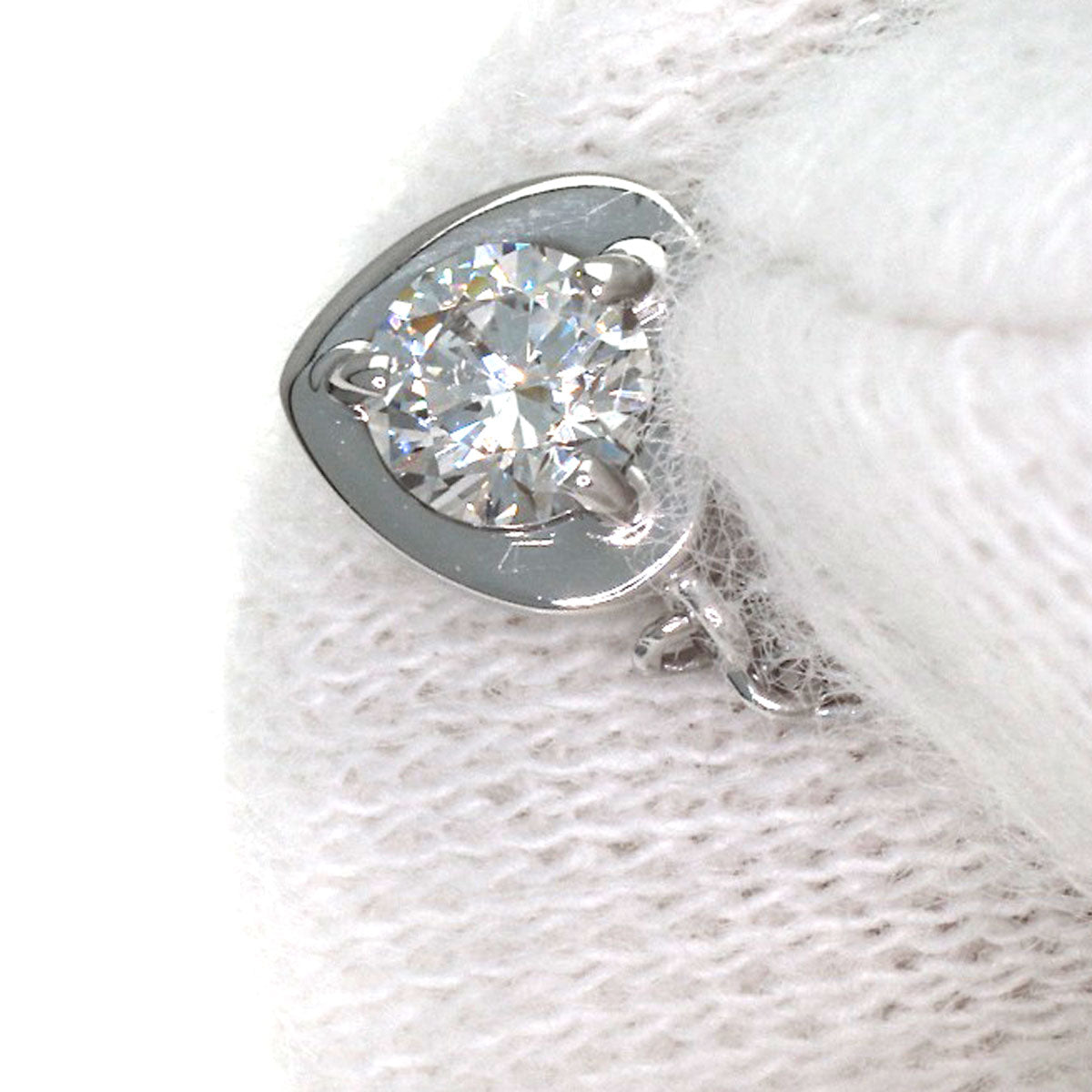 CARTIER Diamant Léger Heart SM Diamond Necklace K18 White Gold Ladies [Used]