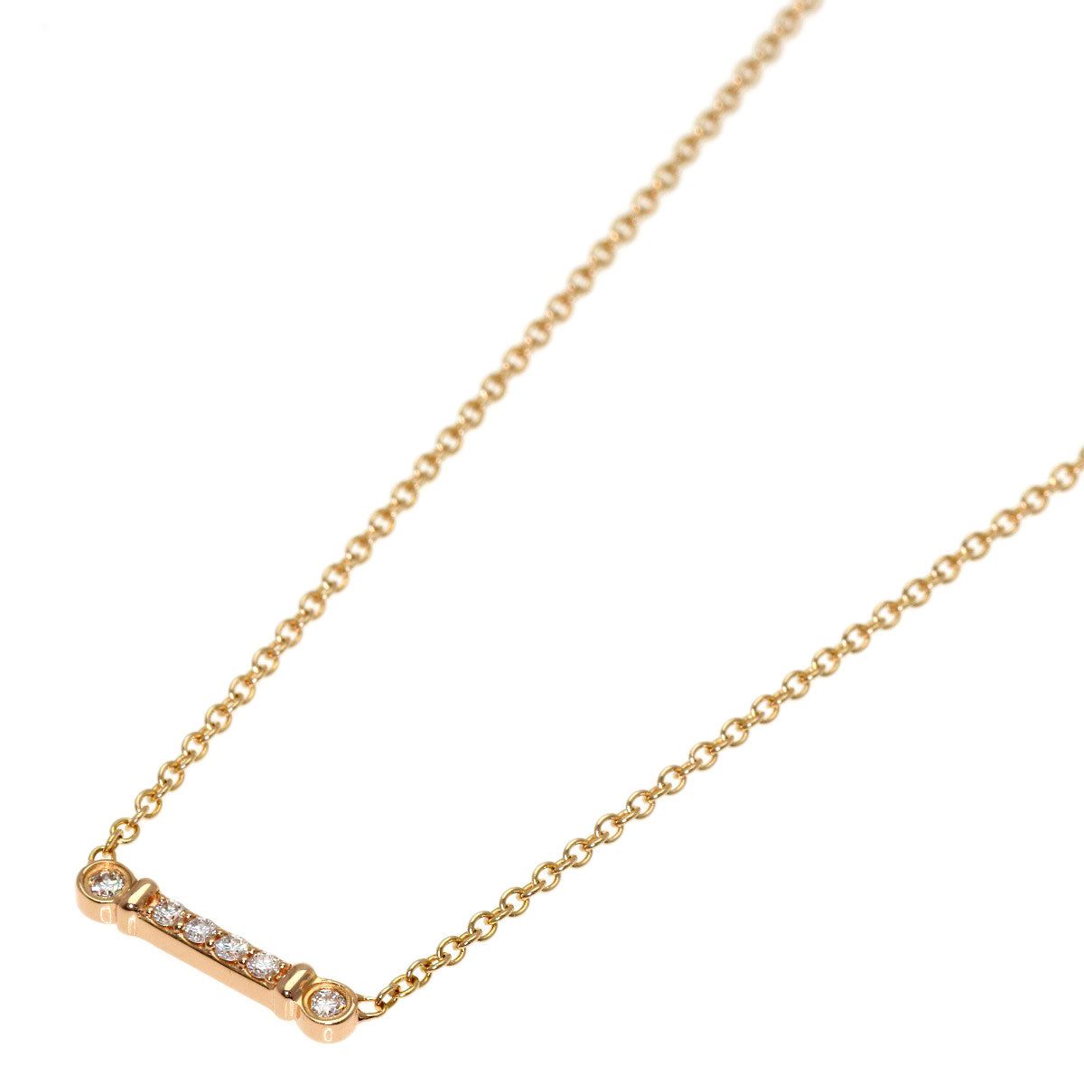 TIFFANY&Co. Fleur de Lis Diamond Necklace K18 Pink Gold Ladies [Used]