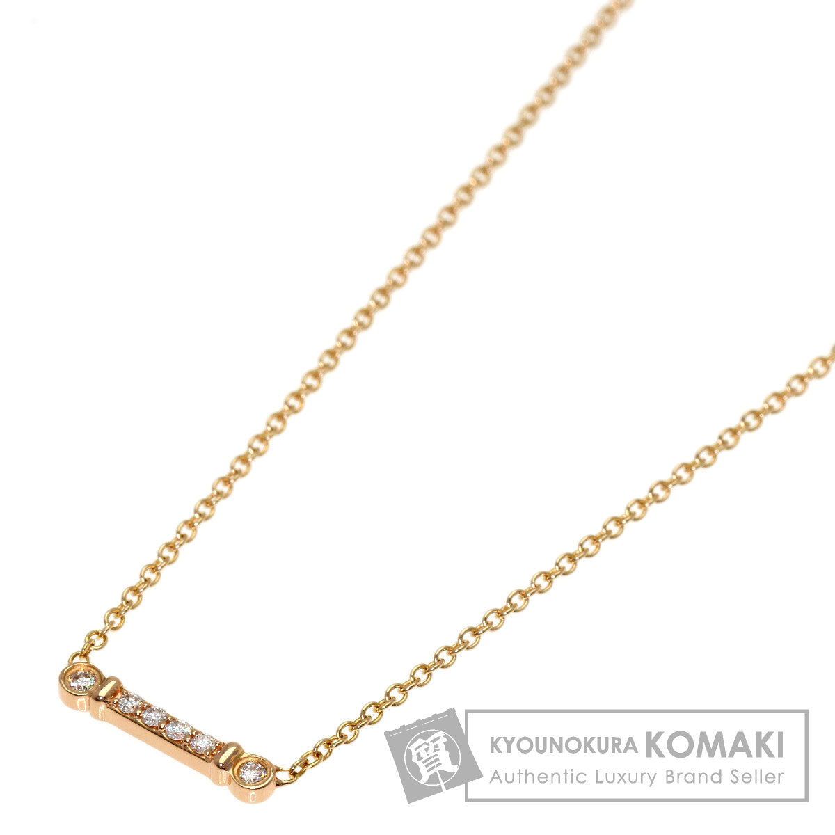 TIFFANY&Co. Fleur de Lis Diamond Necklace K18 Pink Gold Ladies [Used]