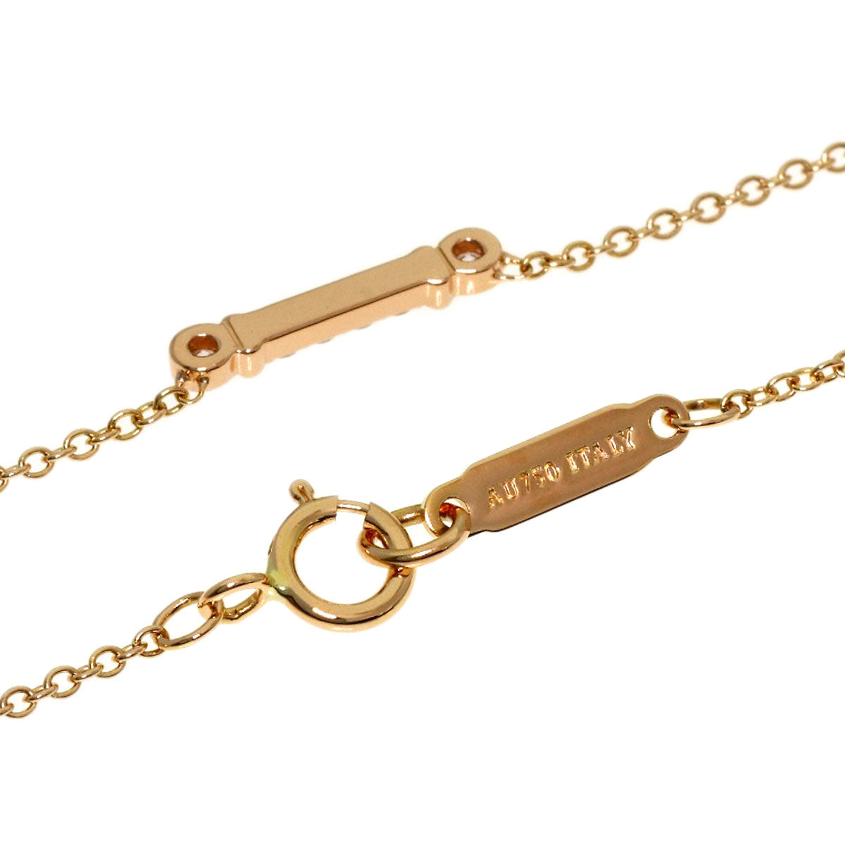 TIFFANY&Co. Fleur de Lis Diamond Necklace K18 Pink Gold Ladies [Used]