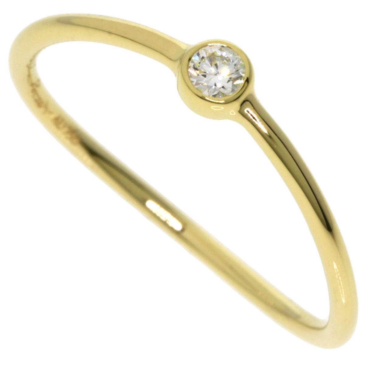 TIFFANY&Co. Single Wave Diamond Ring K18 Yellow Gold Ladies [Used]